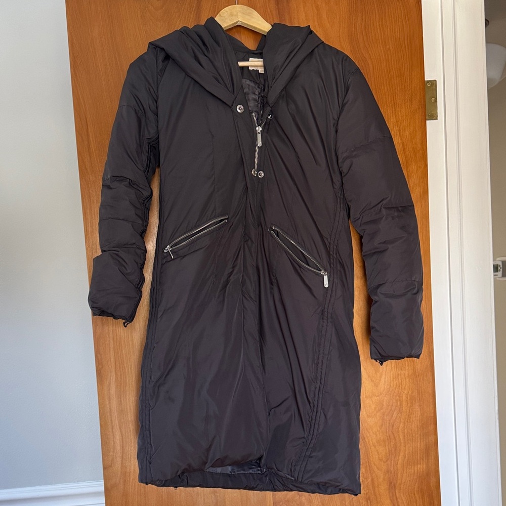 Grey Hooded Puffer Coat